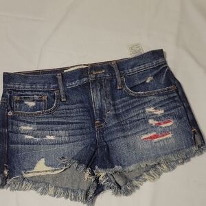 Abercrombie & Fitch Blue Jean Shorts Distressed Cut-Offs